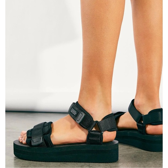 SUICOKE | CEL VPO PLATFORM SANDALS VIBRAM RUBBER SOLES (BLACK) LIGHTWEIGHT HYPE - Picture 4 of 15